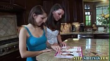 Lez's stepteen is consuming pussy.