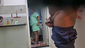 showing off my penis to Rasiya, the maid