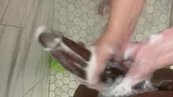 An 18-year-old stepsister and her older brother share a shower! Wow, your dick is so adorable that it's the size of my forearm! You want me to put that in my ass, too?