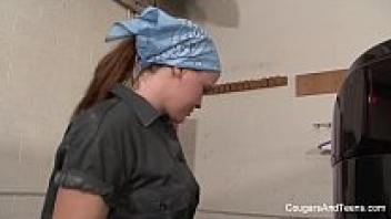 In the garage, lesbian love