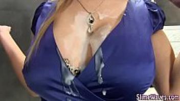 Glamorous European chick fingers