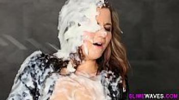 Glamorous redhead who is bukakked