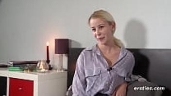 Jenny Strokes Her Shaved Pussy