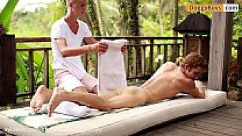 Gay Teen Boys Oil Massage and Footjob in Tropic Paradise
