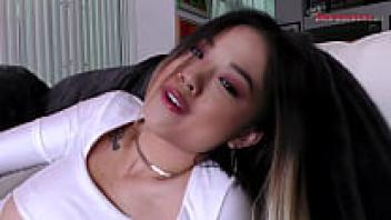 Tiny Chinese Princess Lulu Chu sucks a massive dick until it explodes!