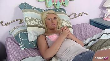 Blonde PAWG Step-Daughter caught masturbate and seduce to old young love by Step-Dad when home alone